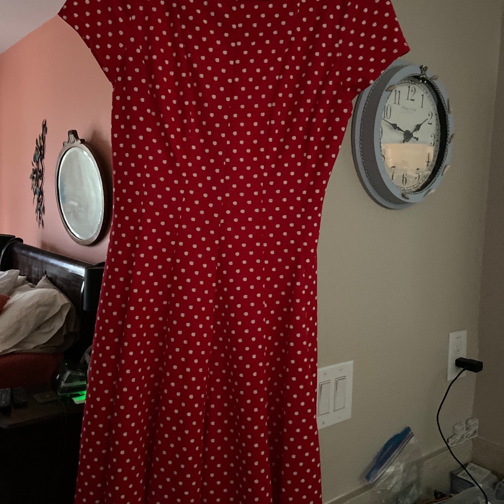 Danny and Nicole red polka dot dress size 8